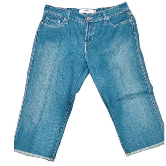 Levis 515 Capri Women's Pants Blue Jeans Stretch Cropped Denim Size 14 - Picture 2 of 11